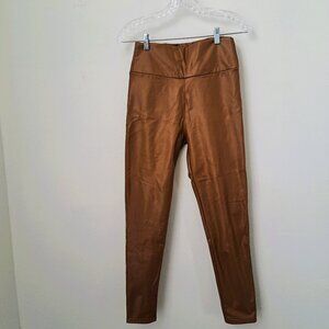 Juniors Fall Skinny Pant Faux Leather Brown Color Size M High Rise